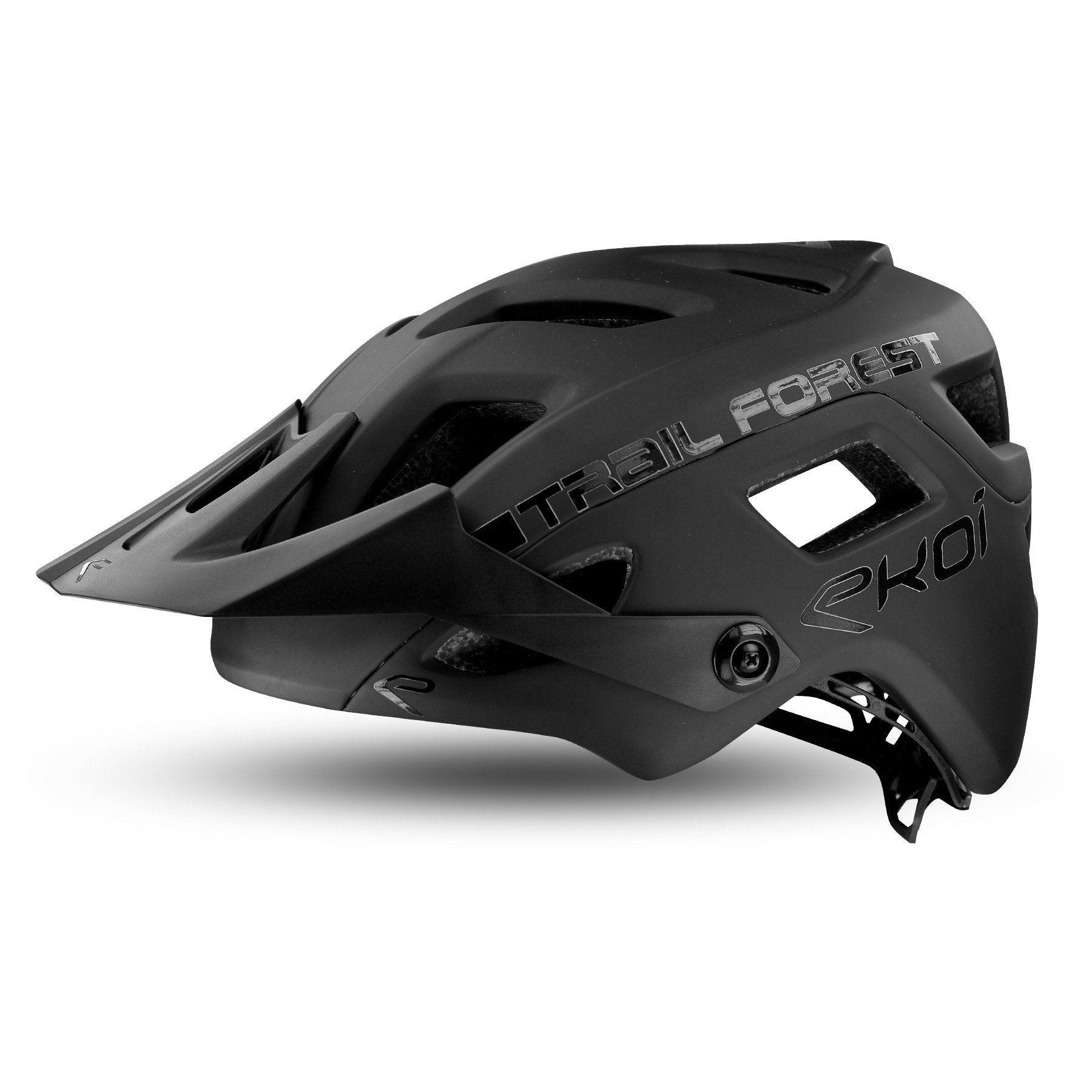 Matte Black EKOI MTB Trail Forest Helmet – KSH Bicycles Malaysia
